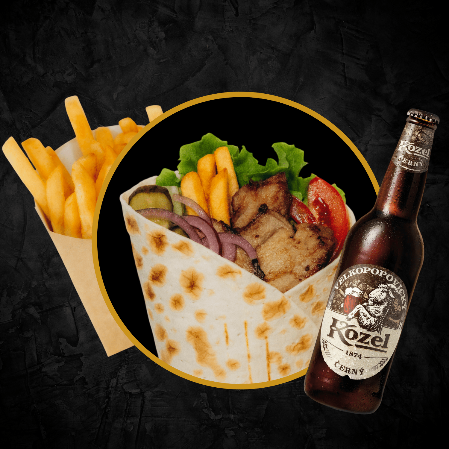 MENIU KEBAB PORC + BERE - IULI'S